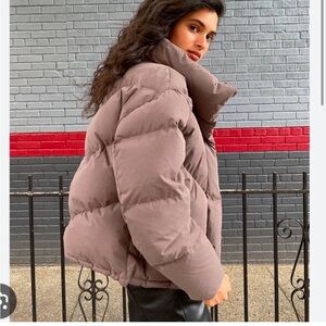 Women's Taupe Puffer Jacket